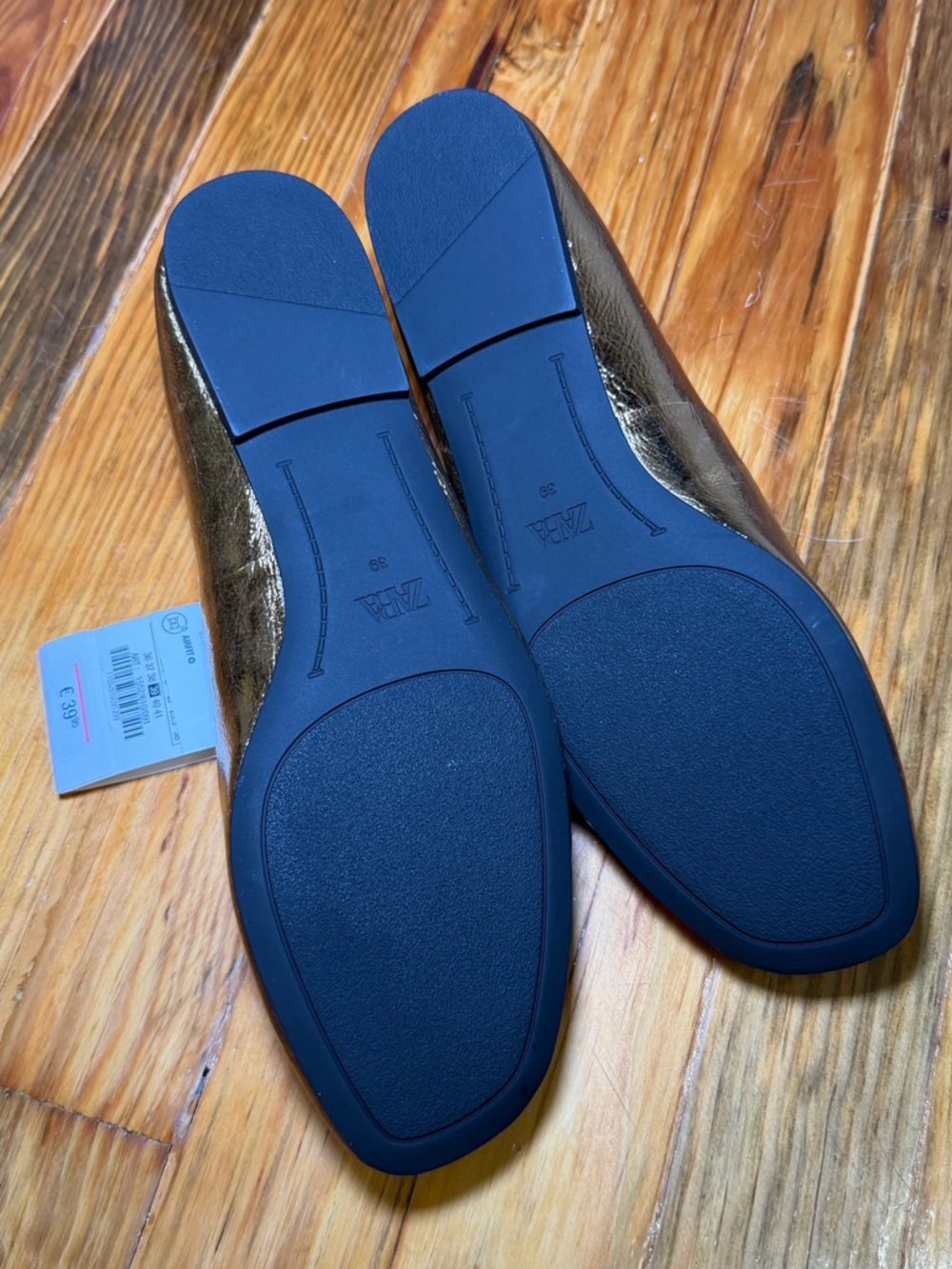 ZARA Metallic Gold Women's Ballet Flat - Picture 5 of 7
